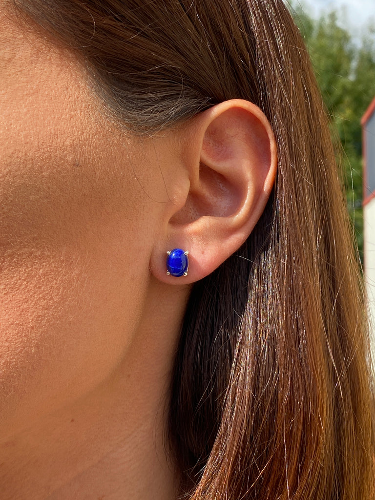 Boucles d'oreilles Lapis-Lazuli Argent rhodié 925