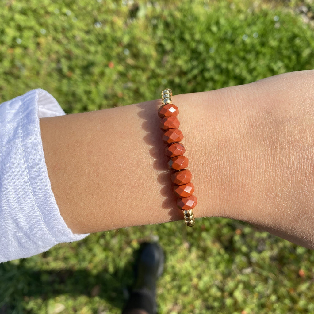 Bracelet Jaspe Rouge & Cuivre XL